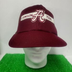Vtg Alabama Crimson Tide Hat Trucker Snapback 80s Script Logo Spellout Mesh M L